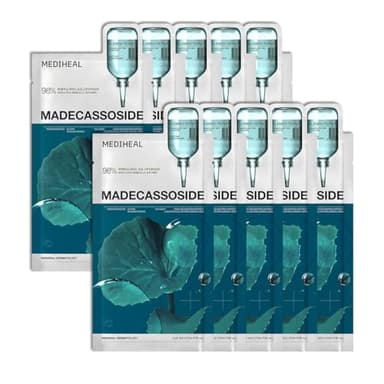 Mediheal Madecassoside Essential Sheet Mask Blemish Repair 10 pcs. 98% Purity Madecassoside & Hyaluronic Acid Included. Enhancing Moisture Barrier & Skin Texture Care. Vegan Formula Sheet Mask - Image 1