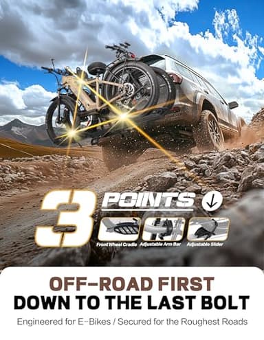 Young Hitch Bike Rack for Cars, SUVs, 200lb Heavy Duty Bike Rack Hitch, Platform Bike Carrier, Fits 5-Inch Fat Tires, Minivan & RV Compatible - Image 3