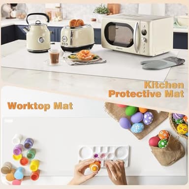 49.2" x 15.7" Large Silicone Mat for Kitchen Counter Protector, Cuttable Silicon Countertop Protector Mat Heat Resistant Mats for Countertop, Cut to Fit Placemat Ship Roll by Foepoge, Translucent - Image 7