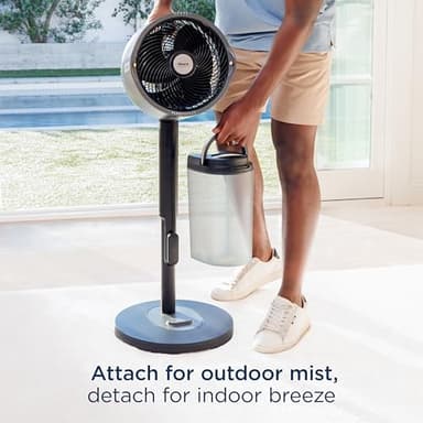 Shark FlexBreeze Pro Mist Fan — Indoor & Outdoor, Integrated Misting, Pedestal to Tabletop, Corded or Cordless, Up to 24-Hr Battery, Oscillating, Charcoal Grey, FA302 (2025 Release) - Image 6