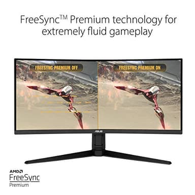 ASUS TUF 34 Inch Curved Gaming Monitor - WQHD (3440x1440), 165Hz, 1ms, Extreme Low Motion Blur, FreeSync Premium, Eye Care, Height Adjustable, DisplayHDR 400, DisplayPort, HDMI, USB - VG34VQL1B - Image 4