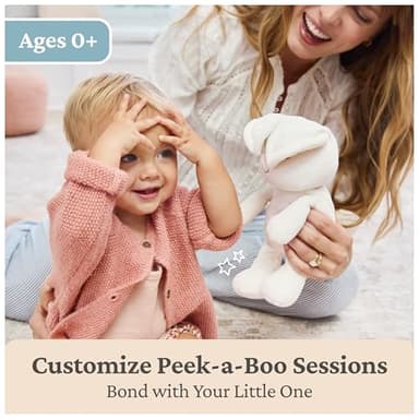 GUND Baby Peek-a-Boo Flora Bunny Plush, Bunny Rabbit Stuffed Animal, Baby Toy for Ages 0 and Up, Cream, 7" (Batteries Not Required) - Image 4