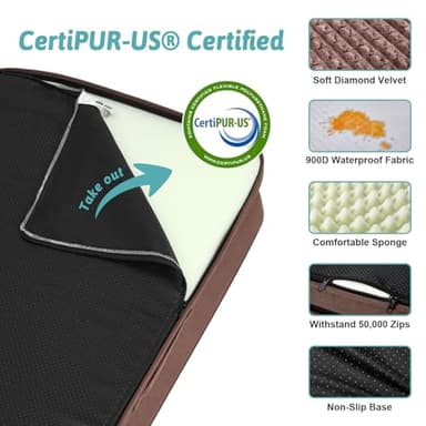 COZY KISS Orthopedic Dog Bed for Extra Large Dog, XL Pet Couch for XLarge Dog, Supportive Foam Bolster Sofa with Waterproof Lining Cover, Anti-Slip, Comfort, Washable, 42x30x7.5 in, U Shape, Brown - Image 4