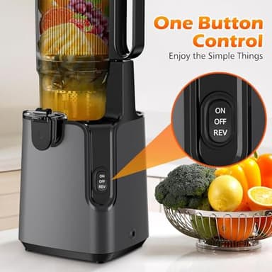 Juicer Machines with 5.4" Large Feed Chute, 400W Cold Press Juicer for Whole Vegetables and Fruits, Slow Masticating juicer Easy to Clean Juice Extractor Machine High Juice Yield(Titanium Gray) - Image 6