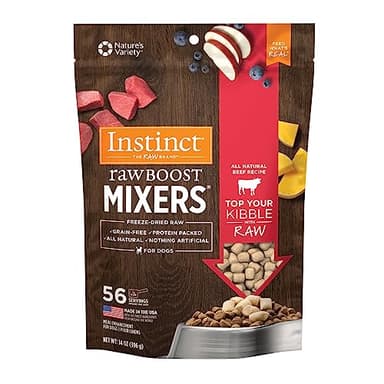 Instinct Raw Boost Mixers, Freeze Dried Dog Food Topper, Grain Free Recipe - All Natural Beef, 14 oz. Bag - Image 1