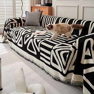 VClife Boho Couch Cover Chenille Couch Cover for 2 Cushion Couch, Dog Sofa Cover with Tassel Washable Loveseat Cover, Non Slip Couch Covers for Sectional Sofa Living Room Furniture Protector, 71x118 - Image 9