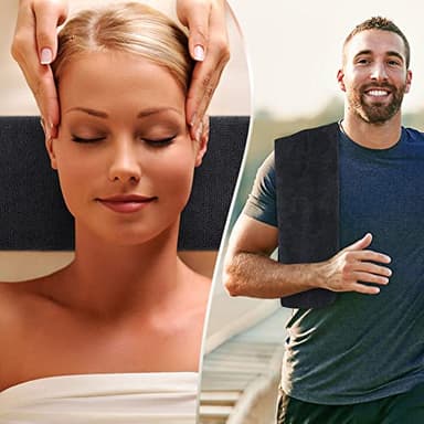 Orighty Black Salon Towel, Pack of 12 (Not Bleach Proof, 16 x 29 Inches) Super Soft and Absorbent Microfiber Hair Salon Towels for Salon, Hand, Gym, Bath, Spa and Home Hair Care - Image 6