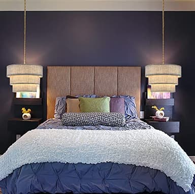 XININSUN 3-Tier Drum Plug in Pendant Light,Hanging Lamp with Dimmable Switch 15ft Hemp Rope Cord, Hanging Lights Fixture with Plug in Cord Plug in Chandelier for Bedroom Dining Room Entryway... - Image 6