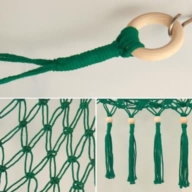 Stuffed Animal Toy Storage Hammock with LED Light - Macrame Jumbo Doll Corner Stuff Animals Organizer Decorations - Cute Plushie Net Kids Baby Nursery Bedroom Room Decor Christmas Green - Image 6