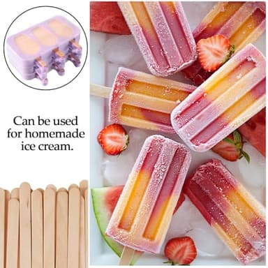 KTOJOY 200 Pcs Craft Sticks Ice Cream Sticks Natural Wood Popsicle Craft Sticks 4.5 inch Length Treat Sticks Ice Pop Sticks for DIY Crafts - Image 5