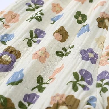 GFQLONG Toddler Baby Girls 3 Pack Elastic Waist Pants Soft Cotton Linen Harem Bloomers Summer Fall Long Pants,Flowers,5-6Y - Image 6