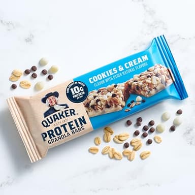 Quaker Protein Granola Bars, 2 Flavor Variety Pack, 10g Protein, 1.41 oz Bars, 20ct - Image 4