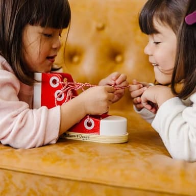 Melissa & Doug Deluxe Wood Lacing Sneaker - Learn to Tie a Shoe Educational Toy - Image 9