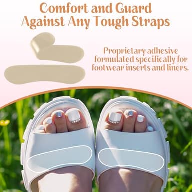 Cutecrop 6 Pair Sandal Shoe Strap Extender Heel Sandal Strap Cushion Strips Heel Grips Liner Insert for Shoes Too Big Preventing Slipping, Rubbing, Non-Slip(Beige) - Image 3
