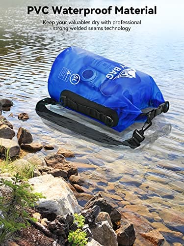 HEETA Dry Bag Waterproof for Women Men, Roll Top Lightweight Dry Storage Bag Backpack with Phone Case for Travel Swimming Boating Kayaking Paddle Board Camping Beach Accessories (Navy Blue, 30L) - Image 3