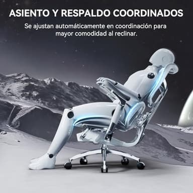 SIHOO Doro S300 Ergonomic Office Chair, Computer Chair, Gaming Chair with Dual Dynamic Lumbar Support, 6D Coordinated Armrests, Adjustable Rolling Chair (White Italian Velvet Mesh) - Image 8