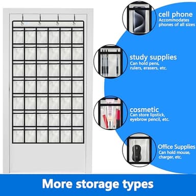 zebricolo,classroom cell phone holder, 42 Expandable pockets,teacher must haves,Classroom Organization and Storage,Durable and versatile, 42 number stickers,classroom decor,pocket chart, White/Black - Image 4