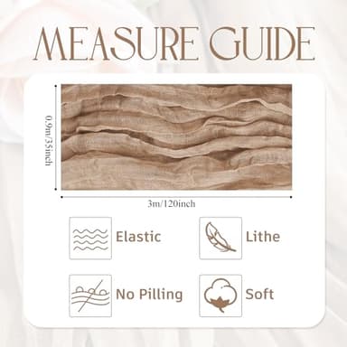 Wokceer Cheesecloth Table Runner 12Pack 10FT Nude Brown Christmas Gauze Cheese Cloth Table Runner for Party Rustic Sheer Table Runners for Baby Bridal Shower Wedding Easter Decor - Image 2