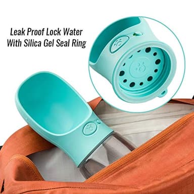 DEYACE Dog Water Bottle, Leak Proof Portable Pet Water Bottles for Dogs, Puppy Water Dispenser with Drinking Feeder for Travel (Teal 12oz) - Image 4