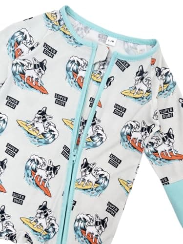 Bow Dream Infant Boys Girls Clothes Newborn Bamboo Rayon Baby girl Romper baby boy Bodysuit Jumpsuit Deep Green Dog Sun 3-6 Months - Image 3