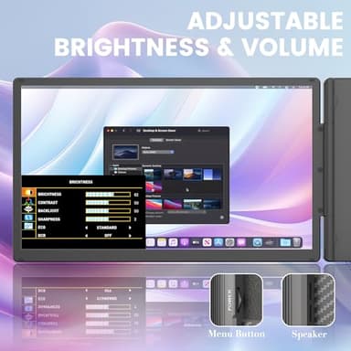 KEFEYA 15.6" Laptop Screen Extender, Includes Power Bank, FHD 1080P IPS Triple Laptop Monitor Extender for 13-17" Laptops, Plug & Play with HDMI/USB-A/TYPE-C/Hub, Compatible with Windows, Mac, Android - Image 6