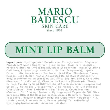 Mario Badescu Moisturizing Mint Lip Balm for Dry Cracked Lips, Infused with Coconut Oil and Shea Butter, Ultra-Nourishing Lip Care Moisturizer for Soft, Smooth and Supple Lips, 0.35 Oz - Image 6