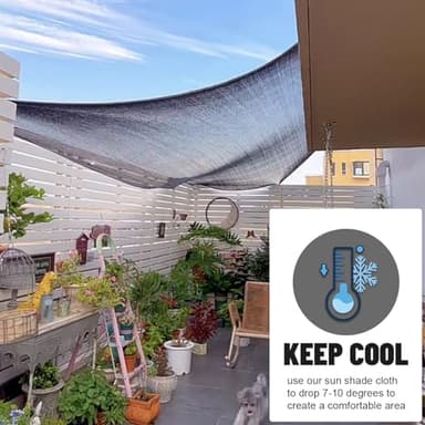 SUNNY GUARD 40% 8x10ft Shade Cloth for Garden, Mesh Tarp, Sunblock Plants Cover for Vegetables, Greenhouse, Raised Bed,Pets,Chicken Coop, Black - Image 3