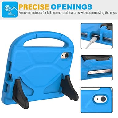SUPLIK Kids Case for iPad mini 7 (A17 Pro) 2024 & iPad mini 6 2021, 8.3-inch iPad mini 6th/7th Generation Case with Screen Protector, Durable Shockproof Kids Cover with Handle Stand, Blue - Image 7