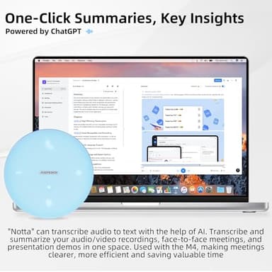 Bluetooth Conference Speakerphone M4 with AI Noise Reduction, AI Summaries, AI Transcription with 60-Language Support, 13FT 360° Voice Pickup,10-Hour Battery Life for Zoom and Teams, Blue - Image 4