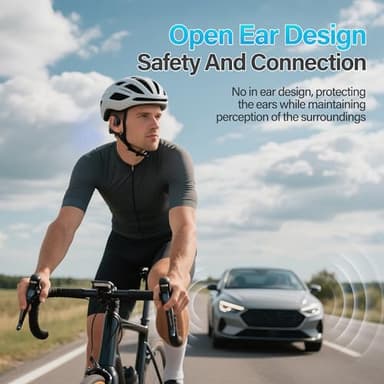 New Bone Conduction Headphones, Bluetooth 5.4 Open-Ear Headphones with Mic，12Hrs Playtime Wireless Bluetooth Headphones,Waterproof sports earphones with earplugs, perfect for Running, Cycling, Walking - Image 5