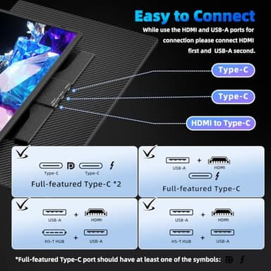BKVOO Laptop Screen Extender 16-inch - Triple Laptop Monitor Extender Detachable FHD 1920x1200P IPS 235° Rotation Extra Portable Monitor Compatible with 13”-17” Mac Wins Dex Chrome - Image 5