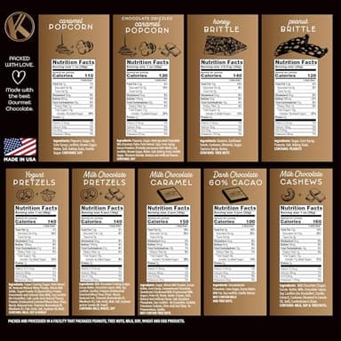 KREMERY Creamy Chocolate Cravings - Thanksgiving Chocolate Covered Pretzels & Caramel Popcorn Gift Basket, in Seagrass Tray + Ribbon (Deluxe, 3.5 lbs) Holiday Xmas Christmas - Image 2