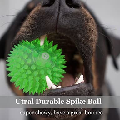 LECHONG 12pack Squeaky Dog Toys Spiky Dog Balls Cleans Teeth and Promotes Dental and Gum Health for Your Pet Squeaker Ball Toys for Aggressive Chewers (S 12PACK) - Image 4