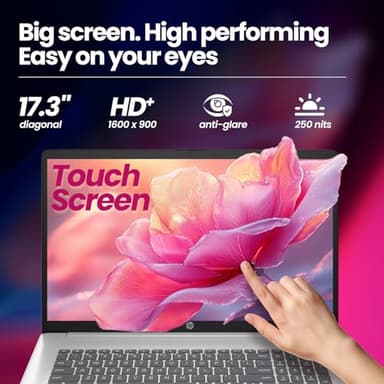 HP 17.3" Touchscreen Laptop, 13th Gen Intel 12-Core Ultra 7 255U, Copilot AI&12 Tops NPU, WiFi 6& BT 5.4, 32GB RAM DDR5&1TB SSD, Long Battery Life, Win 11 Pro with 2 in 1 Dock and Laptop Stand - Image 4