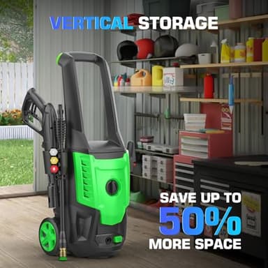 Commowner 5000PSI Electric Pressure Washer, 2025 4.0 GPM High Power Washer Machine, with Adjustable Nozzle and Soap Bottle for Cars/Fences/Driveways/Home/Patios (Light Green) - Image 9