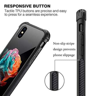 ZHEGAILIAN for iPhone Xs Max Case, Military-Grade Protection, All-Around Shockproof Corners, Anti-Scratch Phone Case for iPhone Xs Max - Flower Rose - Image 4