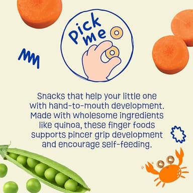 Earth's Best Organic Melty Hoops, Bite-Sized Snacks for Babies 8 Months and Up, Spring Veggie, 0.32 Ounce Individual Bags (Pack of 4) - Image 5