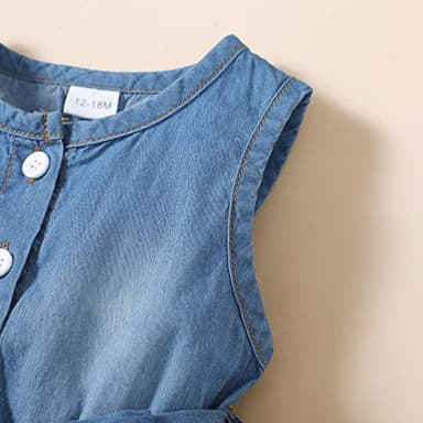Toddler Girl Clothes Dress Outfit 2T Girl Clothes 3T Ruffle Little Girls Dress Denim Sleeveless Summer Butterfly Sundress 2 3 Year Old Girl Outfits - Image 6