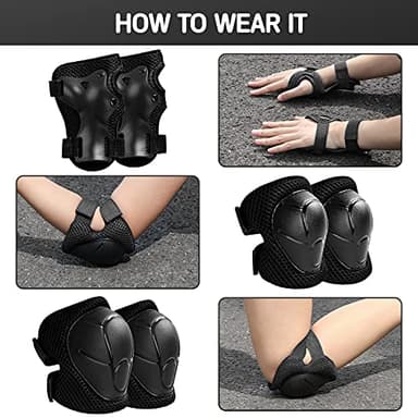 Wemfg Kids Protective Gear Set Knee Pads for Kids 3-14 Years Toddler Knee and Elbow Pads with Wrist Guards 3 in 1 for Skating Cycling Bike Rollerblading Scooter - Image 4