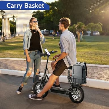 VOLPAM Electric Scooter Adults, Folding E-Scooter for Adults, 500W Motor, 22 MPH Speed, 27 Mile Range, 14" Tires, Electric Kick Scooter with Seat, with Dual Braking Dual Suspension - Image 8