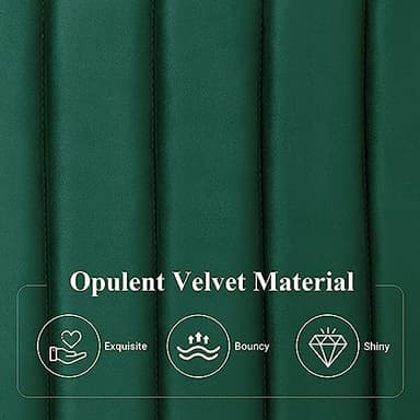 Allewie Queen Bed Frame, Velvet Upholstered Platform Bed with Adjustable Vertical Channel Tufted Headboard, Mattress Foundation with Strong Wooden Slats, Box Spring Optional, Easy Assembly, Green - Image 7