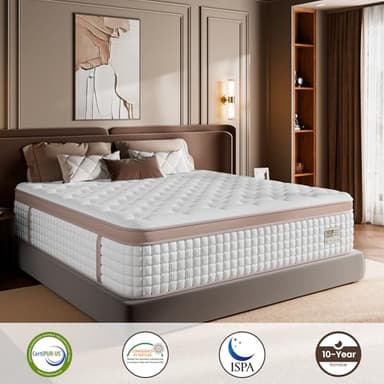 Mattress Queen Size 14 Inch - Firm Hybrid Bed in a Box for Couples & Light Sleepers, 366-Night Trial, Pocket Spring Mattress for Back Pain Relief & Motion Isolation, CertiPUR-US Certified - Image 6