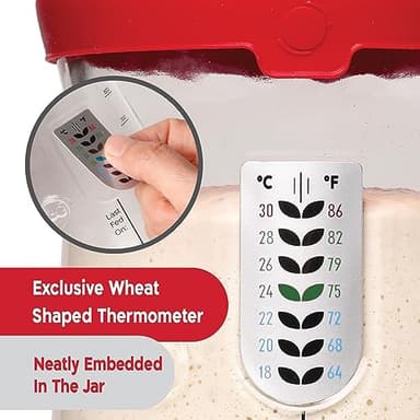 KNEADACE Pro Sourdough Bread Starter Kit - 34 oz Large Capacity Sourdough Starter Jar with 5 unique features for the perfect sour dough bread & sourdough starter kit - sourdough supplies (KA06) - Image 5