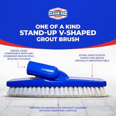 Clean-eez Grout Cleaner 2 Pack with Stand-Up Brush Attachment - Stain Remover Heavy-Duty Scrubber - Bathroom Shower Ceramic Porcelain Tile & Grout Only - Easy Control Flip Top Cap - 32 oz. - Image 4