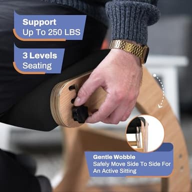 NYPOT Ergonomic Kneeling Chair with Adjustable Seats - Knee Chair for Posture Correction & Kneel Rocking Stool for Desk - Back Pain Relief and Support for Home and Office - Image 6