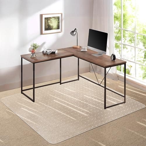 Kuyal Desk Chair Mat for Carpet, 51'' x 63'' Rectangle Transparent Mats for Chairs Good for Desks, Office and Home, Easy Glide, Protects Floors for Low and No Pile Carpeted Floors - Image 1
