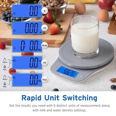 Etekcity 0.1g Food Kitchen Scale, Digital Ounces and Grams for Cooking, Baking, Meal Prep, Dieting, and Weight Loss, 11lb/5kg, Gray - Image 3