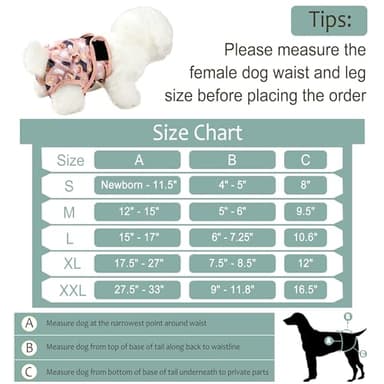 Grecle Dog Diapers Female(3 Pack) - No Leak Reusable Diapers for Doggy Female in Period - Highly Absorbent Dog Heat Panties with Adjustable Snaps Cute Dogs XL - Image 3