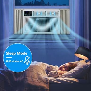 ROVSUN 8000 BTU Air Conditioner Window Unit with Heat, 4-in-1 Window AC Unit Cooler, Heater, Dehumidifier & Fan with Timer, Remote Control & Installation Kit for Rooms up to 350 Sq. Ft, 115V/60Hz - Image 6