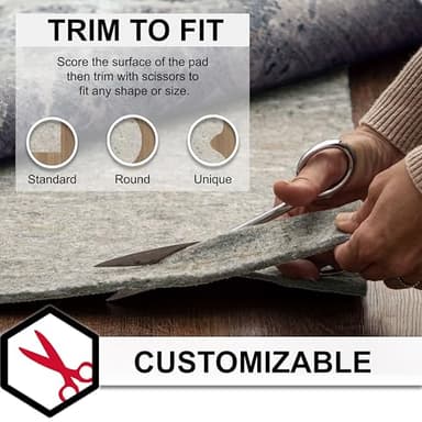 Mohawk Home 7' x 10' Non Slip Rug Pad Gripper 1/2 Thick Dual Surface Felt + Rubber Gripper - Safe for All Floors - Image 4